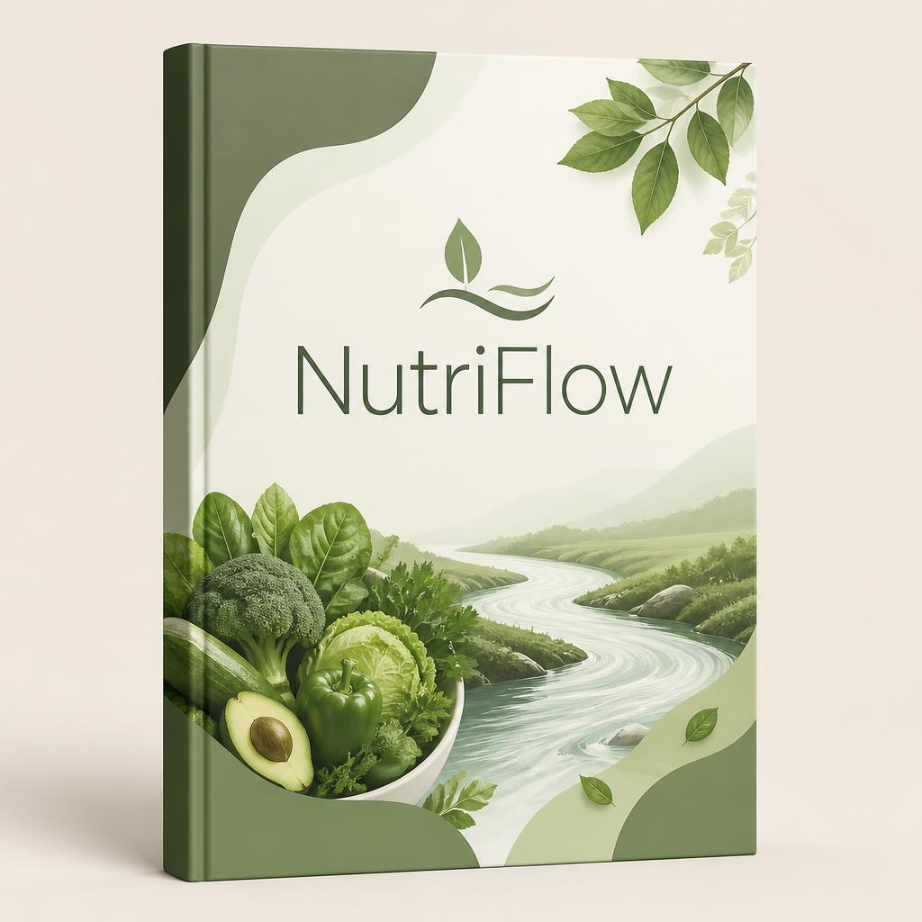 Material digital NutriFlow Basic com vegetais frescos em tons de verde